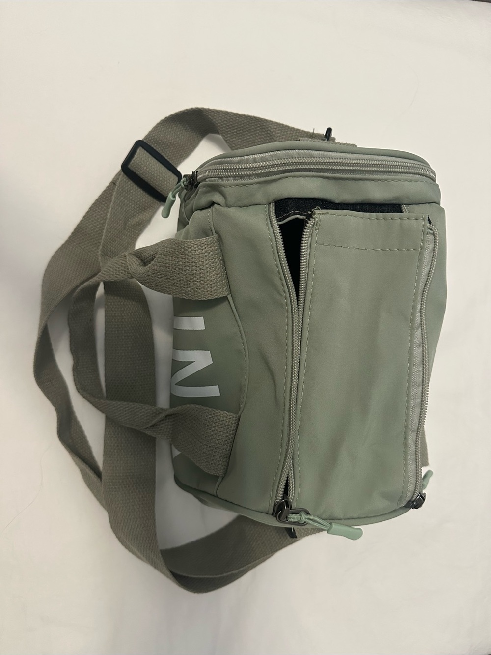 PINK Olive Green Logo Crossbody Duffel Bag - Picture 2 of 6